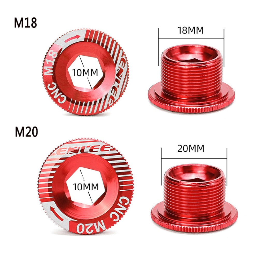 1pc M20 Bike Bicycle MTB Mountain Bike Crank Bolt Hollow Fixing Crank Arm Bolt Cap Screw Aluminum Alloy -20mm (Red)