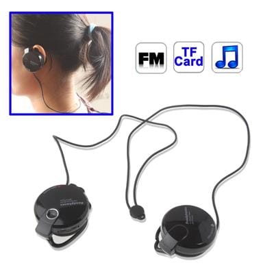 360 Degree Full Sound Wireless TF Card Player Headphone MP3, Support FM function (Black)
