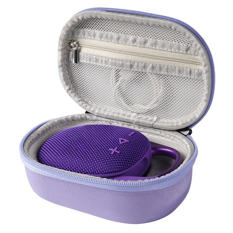For JBL Clip 5 Bluetooth Speaker Storage Bag EVA Hard Case with Carabiner and Hand Strap - Purple