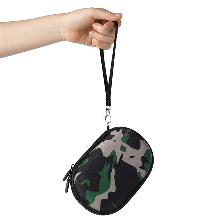 For JBL Clip 5 Bluetooth Speaker Storage Bag EVA Hard Case with Carabiner and Hand Strap - Camouflage