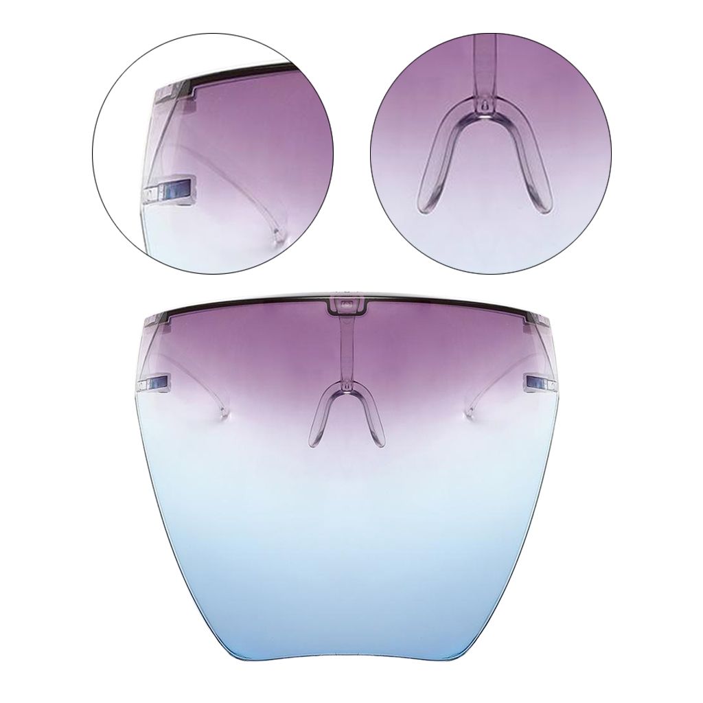 Full Face Shield Protective Guard Transparent Glasses Visor Purple Blue