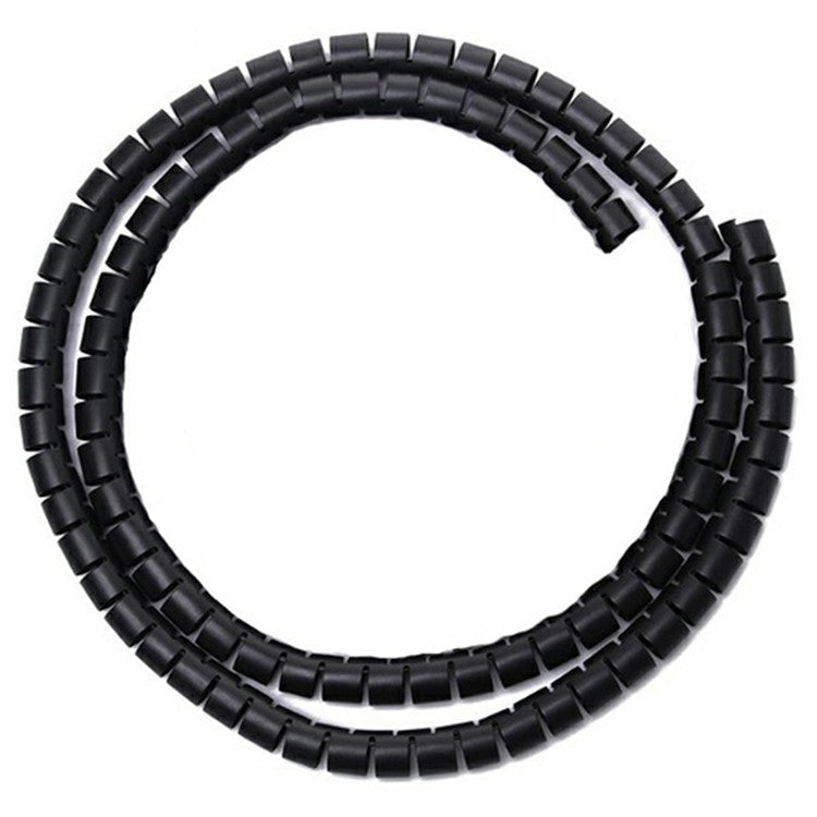 1m Cable Management PE Sleeve Computer Wire Flexible Power Cord Organizer 10mm Diameter - Black