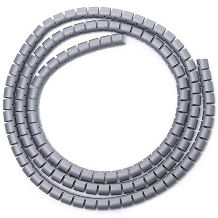 1m Cable Management PE Sleeve Computer Wire Flexible Power Cord Organizer 10mm Diameter - Grey
