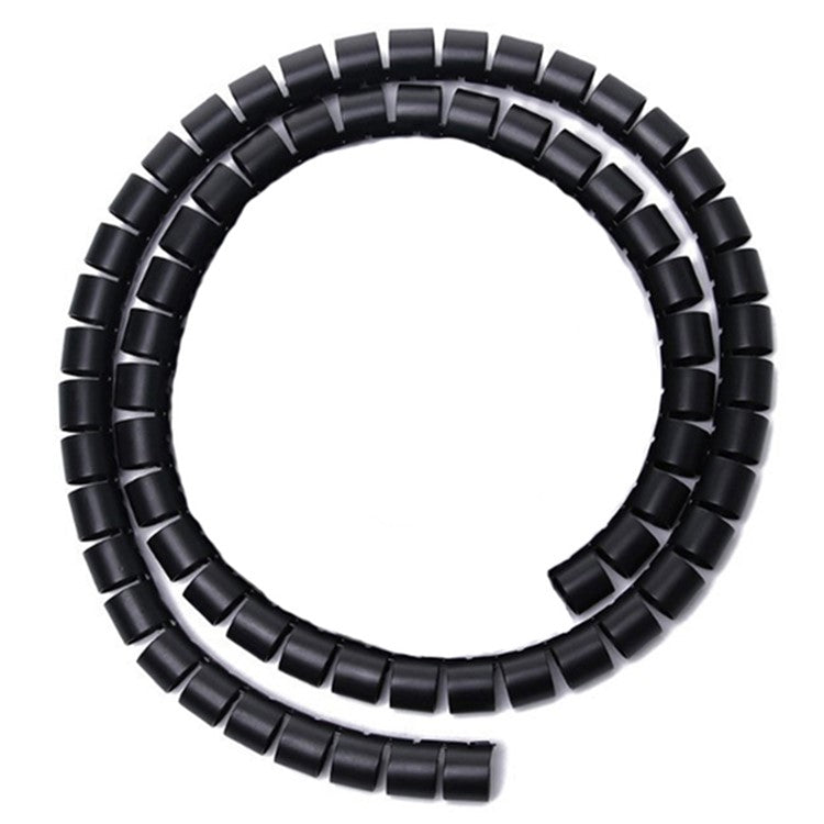 1m Cable Management PE Sleeve Computer Wire Flexible Power Cord Organizer 16mm Diameter - Black
