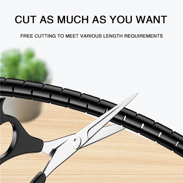 1m Cable Management PE Sleeve Computer Wire Flexible Power Cord Organizer 16mm Diameter - White