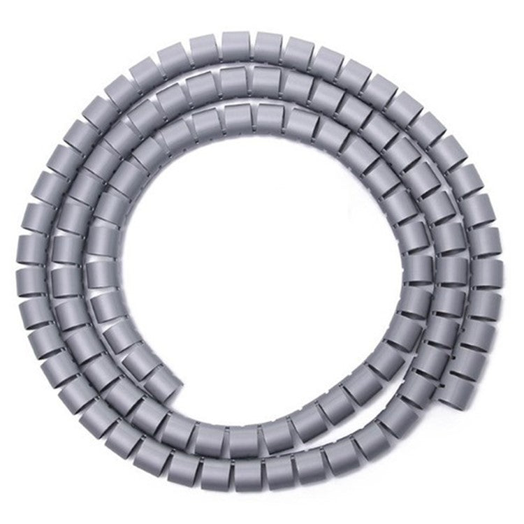 1m Cable Management PE Sleeve Computer Wire Flexible Power Cord Organizer 16mm Diameter - Grey