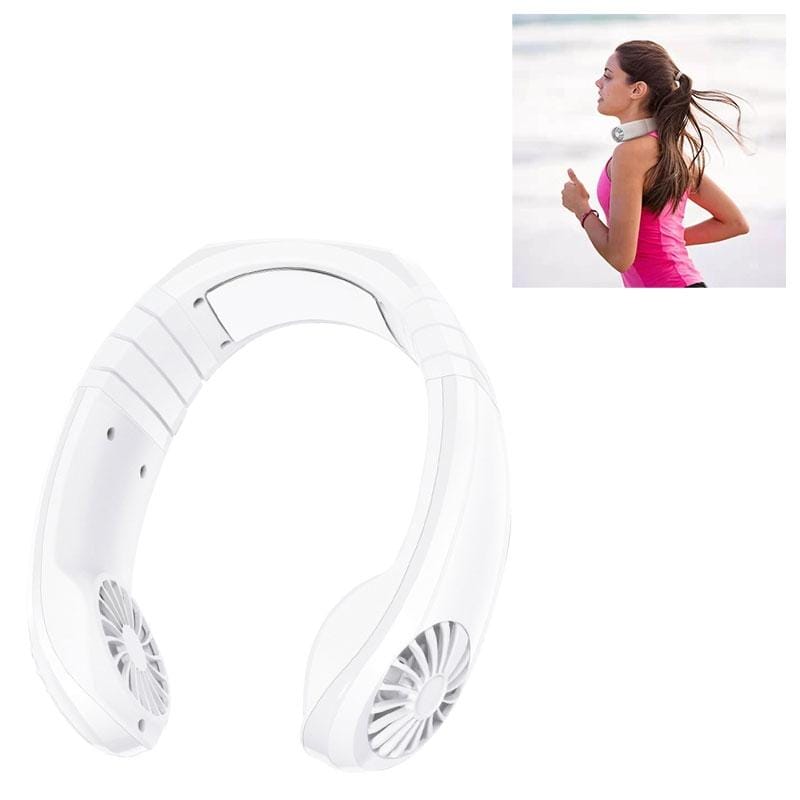 Creative Mini Hanging Neck Type Fan Outdoor USB Charging Fan (White)