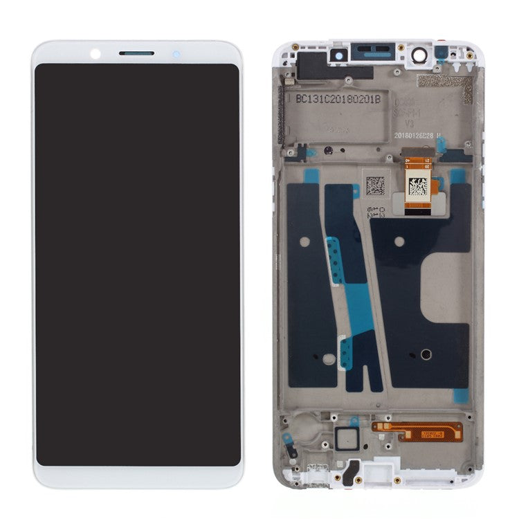 Assembly LCD Screen and Digitizer Assembly + Frame Spare Part for OPPO A73 / F5 Youth - White