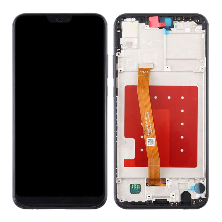 LCD Screen and Digitizer Assembly + Frame Replacement (without Logo) for Huawei P20 Lite (2018)/Nova 3e (China) - Black