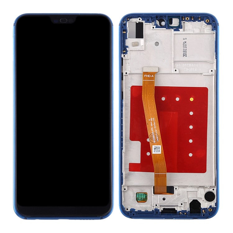 LCD Screen and Digitizer Assembly + Frame Replacement (without Logo) for Huawei P20 Lite (2018)/Nova 3e (China) - Blue
