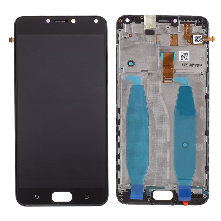 Assembly LCD Screen and Digitizer Assembly + Frame (Without LOGO) for Asus Zenfone 4 Max ZC554KL - Black