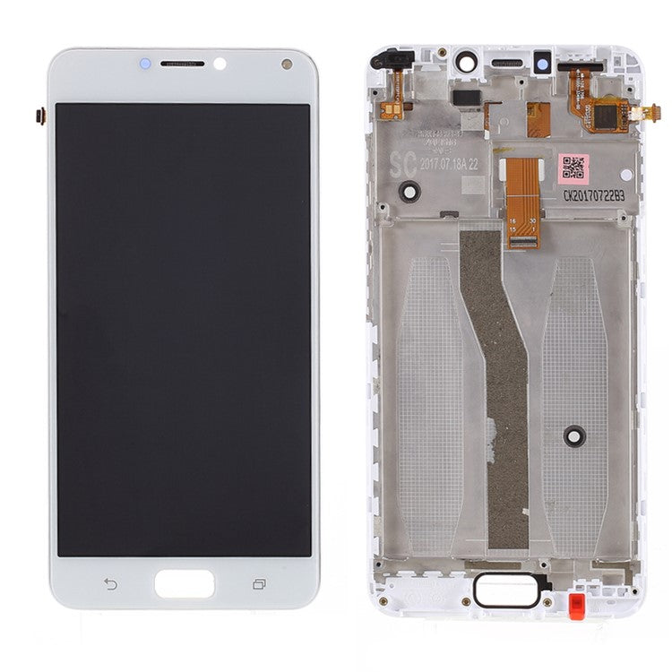 Assembly LCD Screen and Digitizer Assembly + Frame (Without LOGO) for Asus Zenfone 4 Max ZC554KL - White