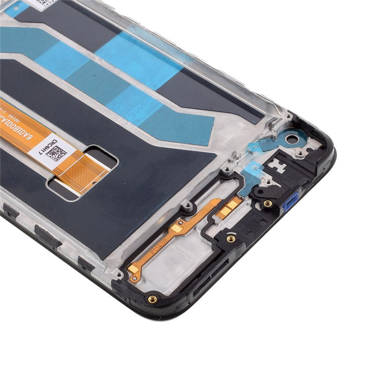 OEM LCD Screen and Digitizer Assembly + Frame Replacement Part for Realme 5 - Black