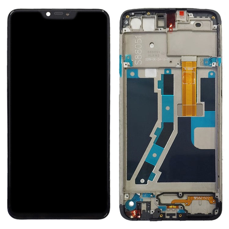 LCD Screen and Digitizer Assembly + Frame Replacement Part for Realme C1 - Black