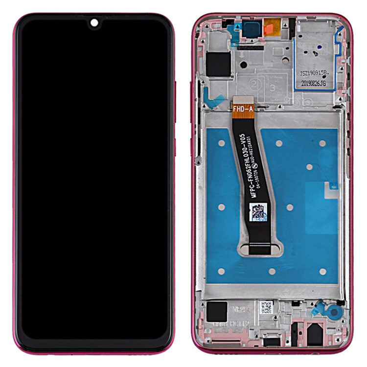 Grade B LCD Screen and Digitizer Assembly + Frame (without Logo) for Huawei Honor 10 Lite - Red