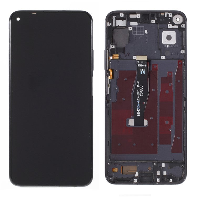 Grade B Assembly LCD Screen and Digitizer Assembly + Frame Part (without Logo) for Huawei Honor 20 YAL-L21 - Black