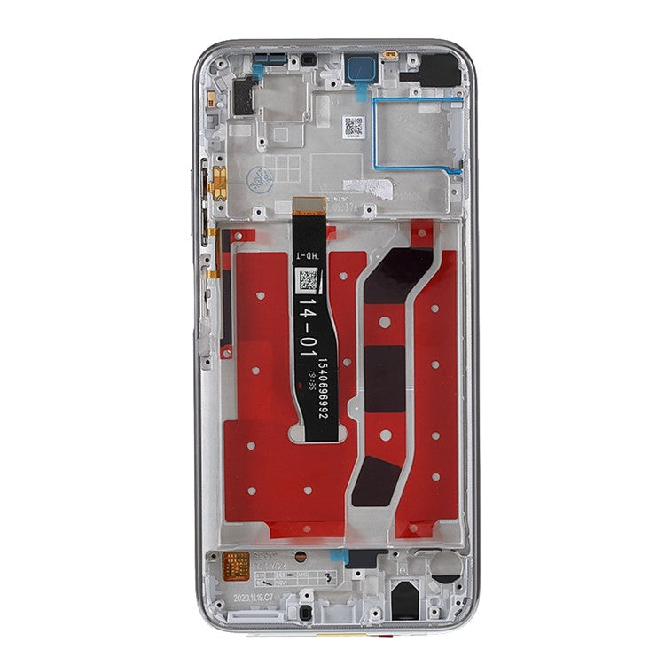 For Huawei P40 lite 4G/nova 6 SE LCD Display Screen and Digitizer Assembly + Frame Replacement Parts (without Logo) - Silver