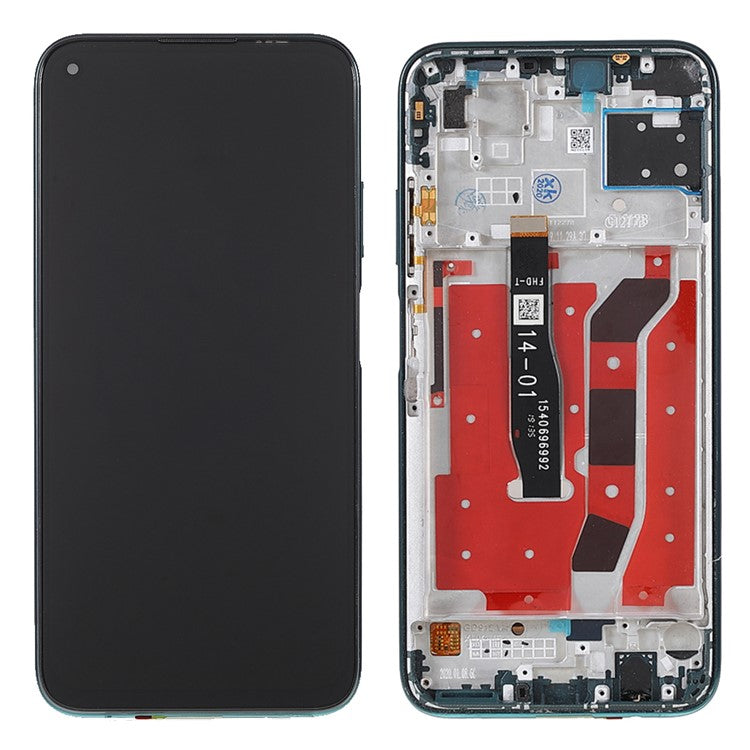 For Huawei P40 lite 4G / nova 6 SE LCD Display Screen and Digitizer Assembly + Frame Replacement Parts (without Logo) - Green