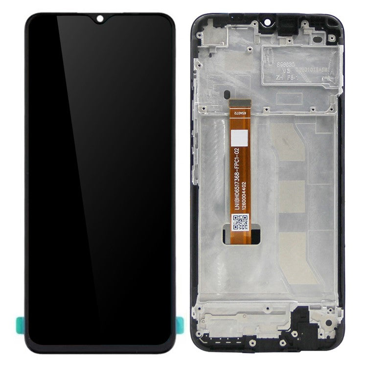 Assembly LCD Screen and Digitizer Assembly + Frame Spare Part for Realme C11 RMX2185 - Black