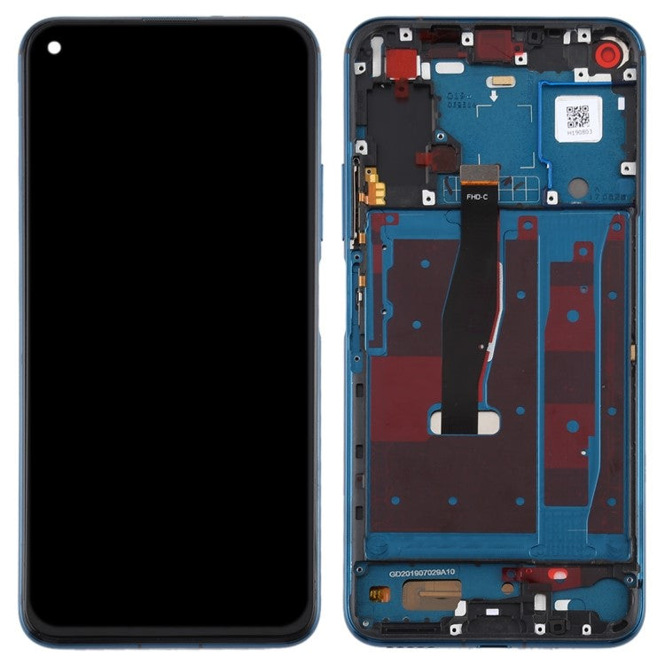 Grade B LCD Screen and Digitizer Assembly + Frame Replacement (without Logo) for Honor 20 Pro - Blue