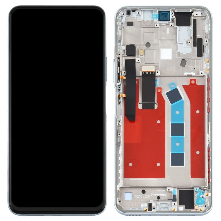 Grade B LCD Screen and Digitizer Assembly + Frame Replacement (without Logo) for Honor X10 5G - Silver