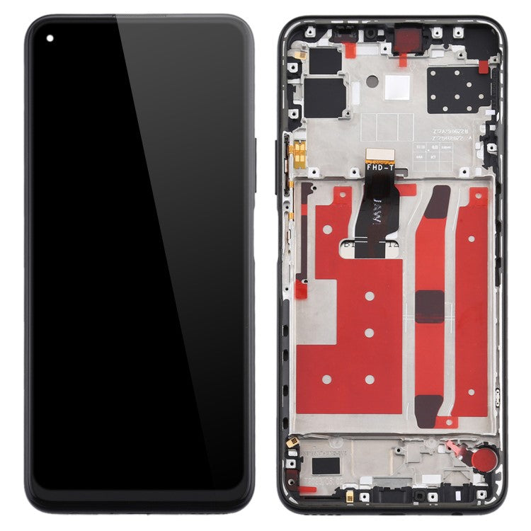 OEM Grade S LCD Screen and Digitizer Assembly + Frame Replacement Part (without Logo) for Huawei nova 7 SE / P40 Lite 5G - Black