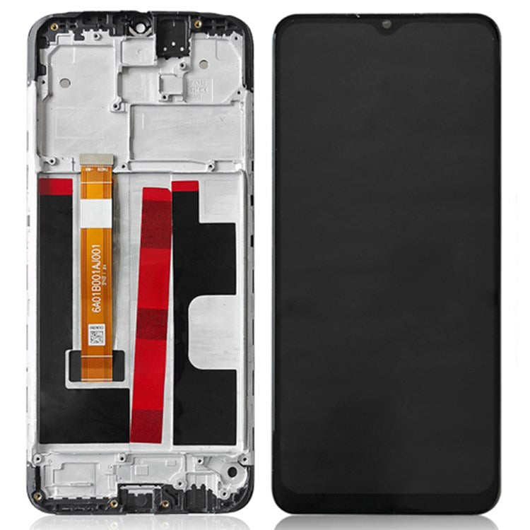For OPPO A9 (2020)/A11x Grade C LCD Screen and Digitizer Assembly + Frame Replacement Part (without Logo) - Black