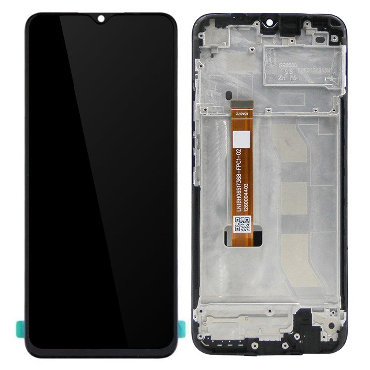 For Realme C11 RMX2185 Grade S OEM LCD Screen and Digitizer Assembly + Frame Part (without Logo) - Black