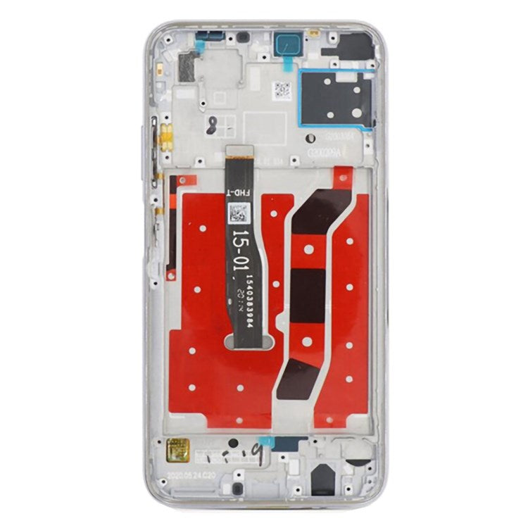 For Huawei nova 7i Grade C LCD Screen and Digitizer Assembly + Frame (without Logo) - Silver