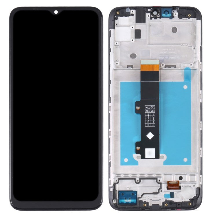 For Motorola Moto E20 Grade B LCD Screen and Digitizer Assembly + Frame Replacement Part (without Logo) - Black