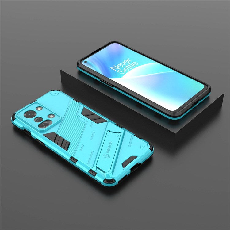 For OnePlus Nord 2T 5G Hard PC Soft TPU Hybrid Cover Kickstand Shockproof Protective Phone Case - Baby Blue