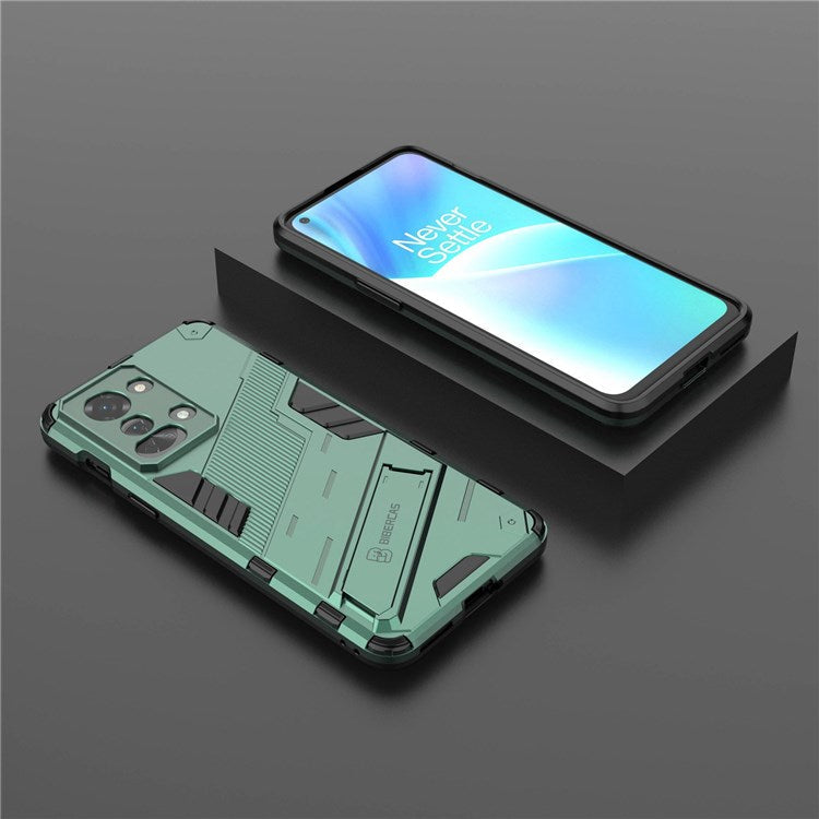 For OnePlus Nord 2T 5G Hard PC Soft TPU Hybrid Cover Kickstand Shockproof Protective Phone Case - Green