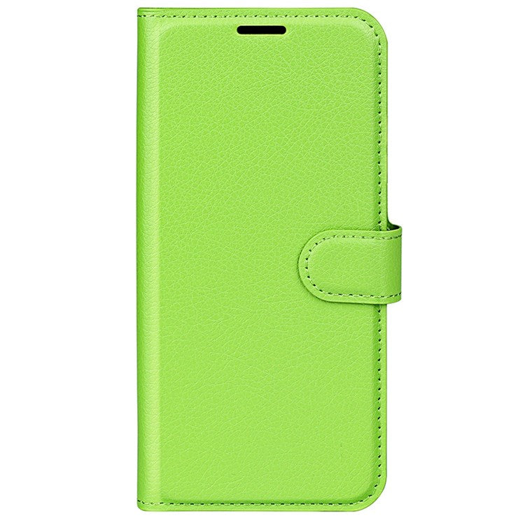 Litchi Texture Phone Case for Oppo Reno8 5G (Global Version) / Reno8 5G, Foldable Stand Anti-scratch PU Leather Wallet Case Shockproof Cell Phone Cover - Green