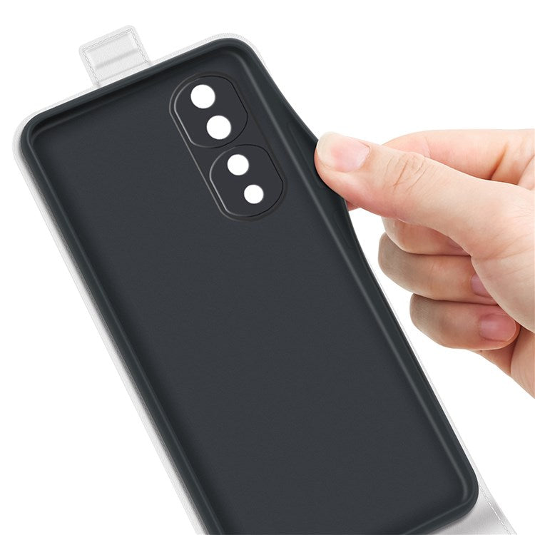 For Honor 70 5G Vertical Flip Phone Case Crazy Horse Texture PU Leather Protective Cover with Card Slot - White