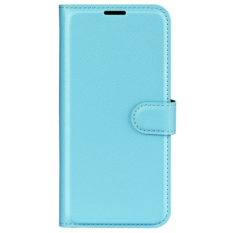 For Honor 70 5G Litchi Texture Wallet Case PU Leather Stand Shockproof TPU Inner Shell Flip Folio Cover - Blue