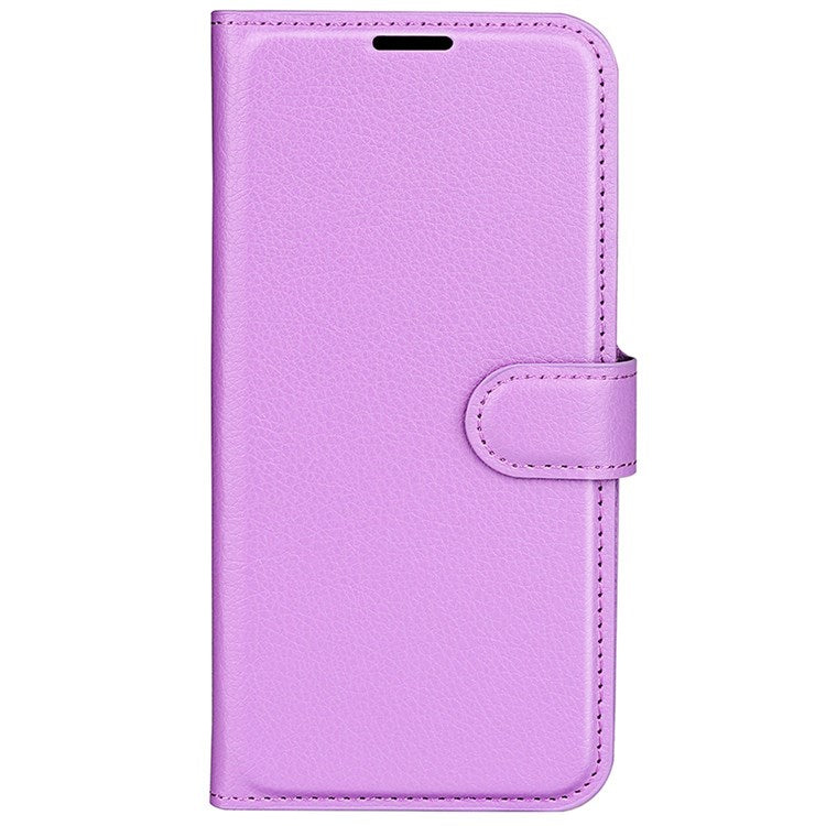 For Honor 70 5G Litchi Texture Wallet Case PU Leather Stand Shockproof TPU Inner Shell Flip Folio Cover - Purple