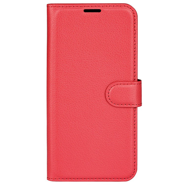 For Honor 70 5G Litchi Texture Wallet Case PU Leather Stand Shockproof TPU Inner Shell Flip Folio Cover - Red