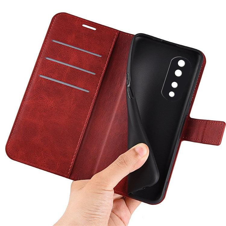 For Honor 70 Pro 5G PU Leather Stand Wallet Case Square Magnetic Clasp Shockproof TPU Flip Book Cover - Red
