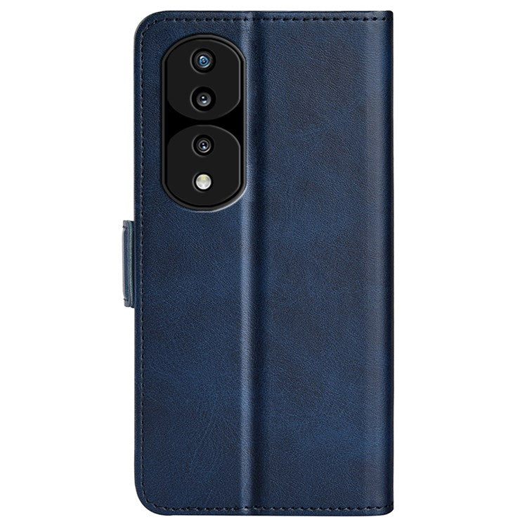 For Honor 70 Pro 5G PU Leather Wallet Stand Case Dual Magnetic Clasp Protect Shockproof Inner TPU Flip Cover - Blue
