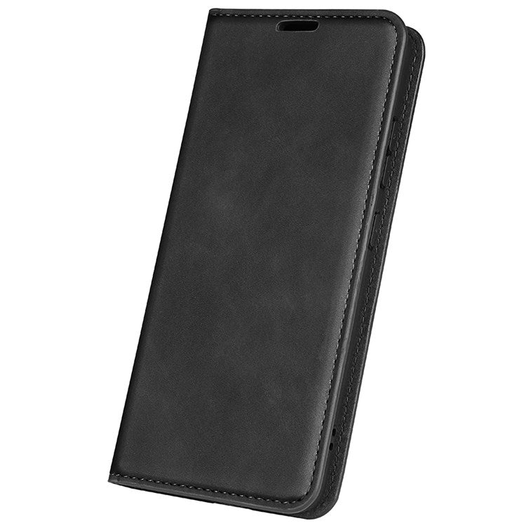 For Honor 70 Pro 5G PU Leather Wallet Case Flip Folio Stand Magnetic Absorption Protect Skin-touch Feeling Full Protection Cover - Black