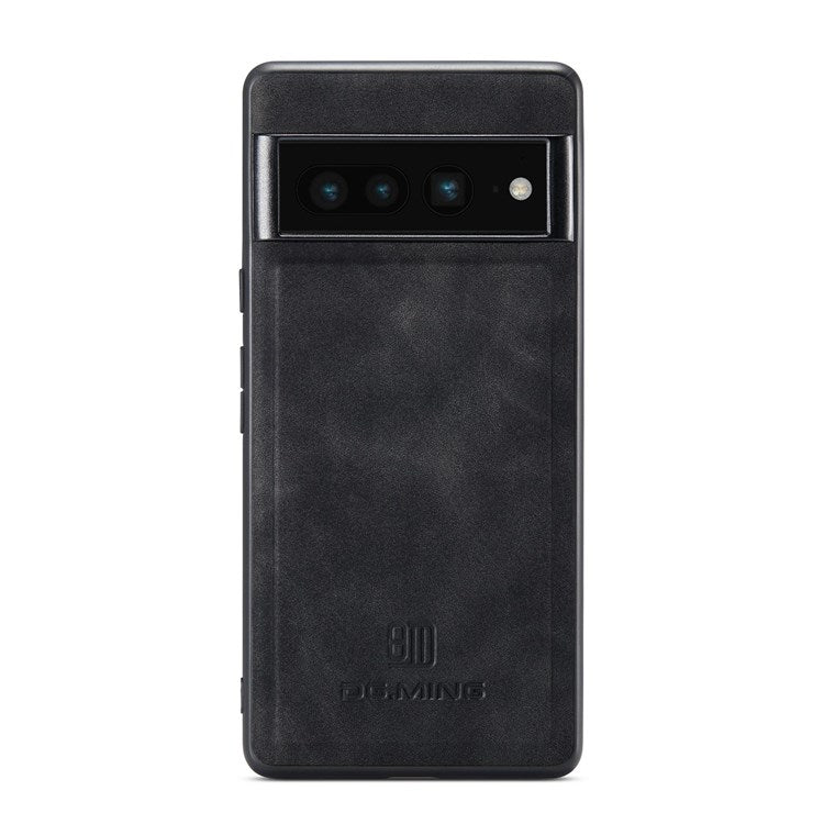 DG.MING M2 Series Magnetic Wallet Phone Case for Google Pixel 7 Pro 5G, Detachable 2-in-1 Kickstand Drop-proof Cover - Black