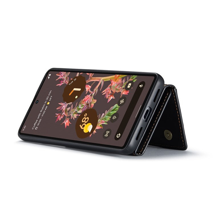 DG.MING M2 Series for Google Pixel 7 5G Magnetic Absorption Drop-proof Phone Case with Detachable Wallet/Kickstand - Coffee