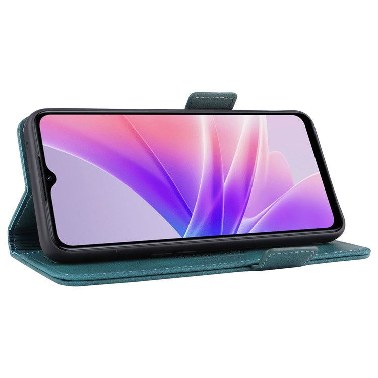For Oppo A57 (2022) 5G / A77 5G / OnePlus Nord N300 5G / Realme V23 5G Hardware Design PU Leather Wallet Stand Case Book Style Phone Cover - Blue