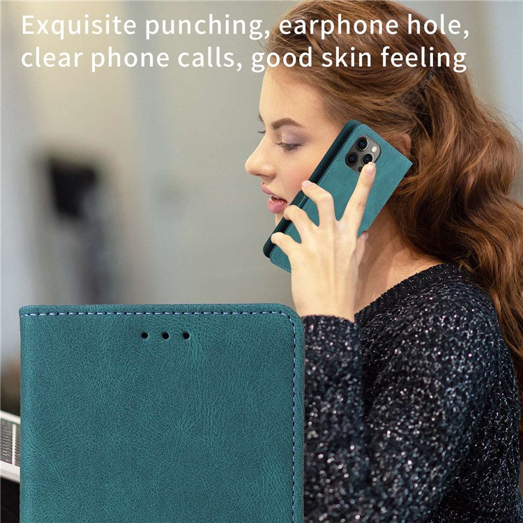 For Oppo A57 (2022) 5G / A77 5G / OnePlus Nord N300 5G / Realme V23 5G Hardware Design PU Leather Wallet Stand Case Book Style Phone Cover - Blue