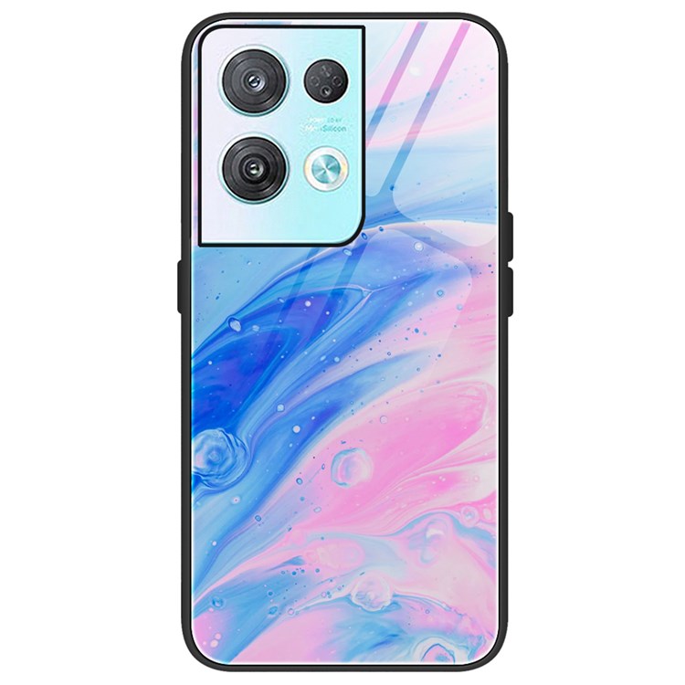 Marble Pattern Drop-proof Phone Case for Oppo Reno8 5G (Global Version) / Oppo Reno8 5G, Tempered Glass + PC + TPU Hybrid Cover - DL05