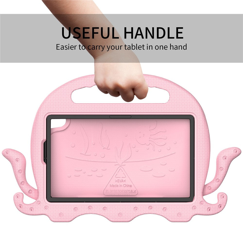 EVA Tablet Case for Lenovo Tab M8 / Tab M8 (4th Gen) 2024 TB-301XU / M8 (4th Gen) 2023 TB-300FU Octopus Case with Shoulder Strap - Pink