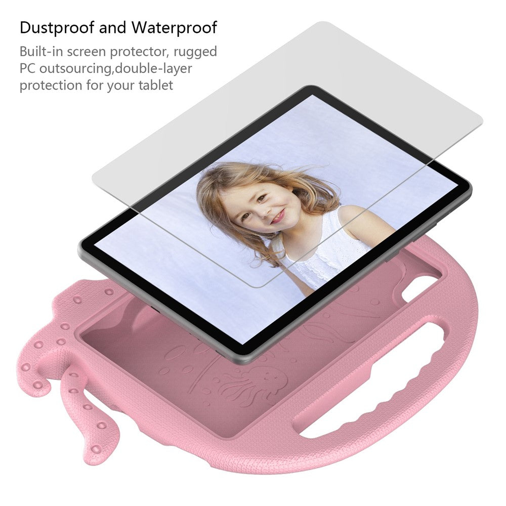 EVA Tablet Case for Lenovo Tab M8 / Tab M8 (4th Gen) 2024 TB-301XU / M8 (4th Gen) 2023 TB-300FU Octopus Case with Shoulder Strap - Pink