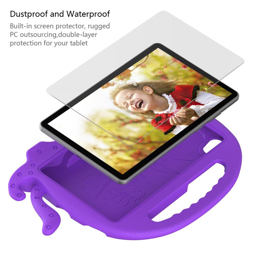 EVA Tablet Case for Lenovo Tab M8 / Tab M8 (4th Gen) 2024 TB-301XU / M8 (4th Gen) 2023 TB-300FU Octopus Case with Shoulder Strap - Purple