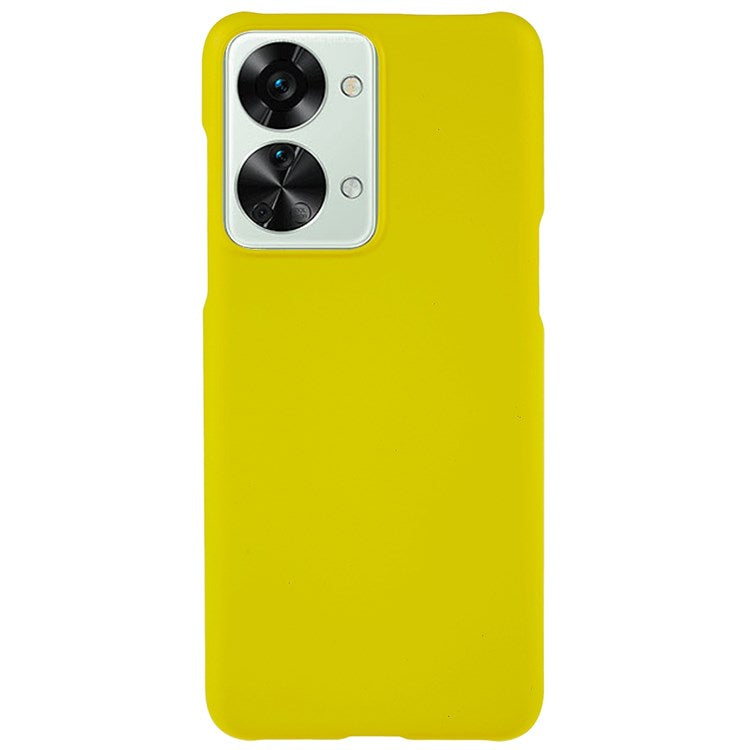 For OnePlus Nord 2T 5G Glossy Surface Protective Cover Rubberized Hard PC Phone Case - Yellow