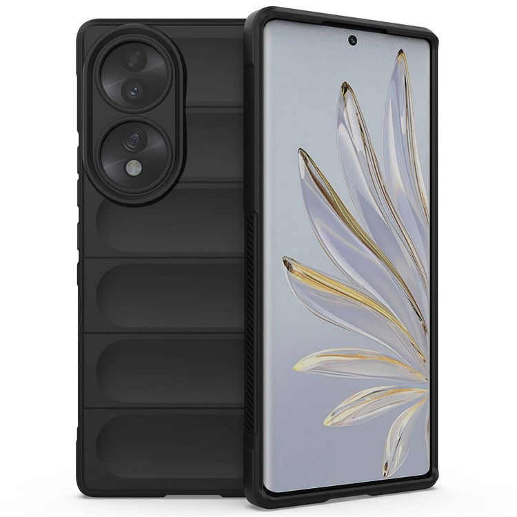 For Honor 70 5G Soft TPU Phone Case Shock Absorption Drop-proof Mobile Phone Cover - Black